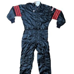 Simpson Vintage Black One Piece Racing Suit Size 6/95 NOT FLAME RETARDANT